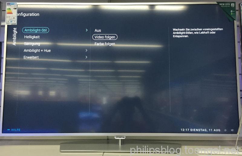 Philips 2015: Menü - Ambilight Stil