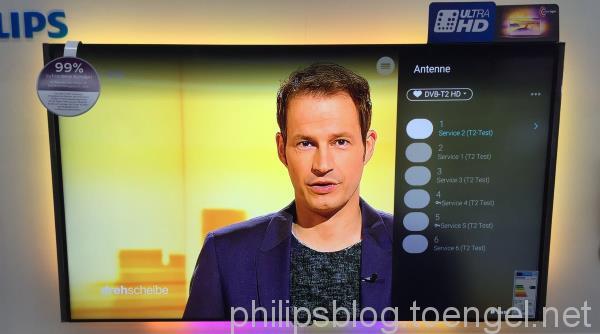 Philips 2015: HEVC via internal TV tuner (DVB-T2)