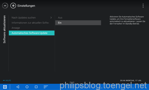 Philips Android TV: Automatic Software Update