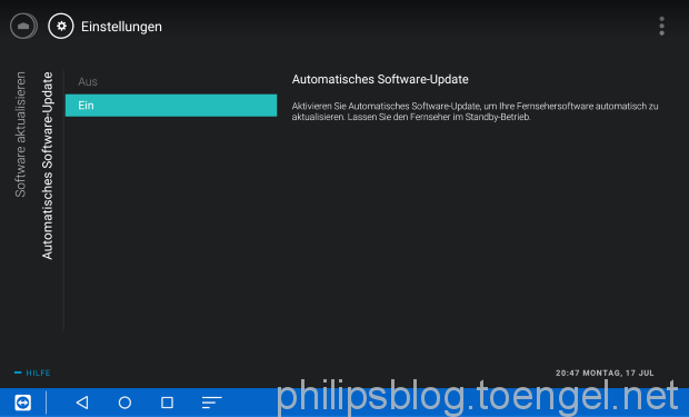 Philips Android TV: Automatic Software Update