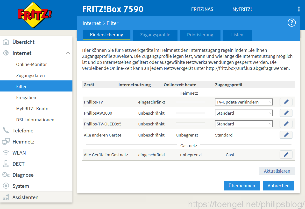 Philips TV-Firmware-Updates verhindern (via Fritzbox)