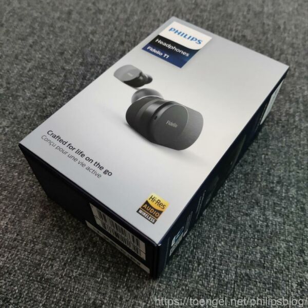 Philips Fidelio True Wireless Kopfhörer T1 (T1BK/00) - Verpackung Philips Fidelio True Wireless Kopfhörer T1 (T1BK/00) - Verpackung
